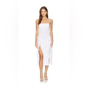 NBD Anila White Ruffle Dress Bridal